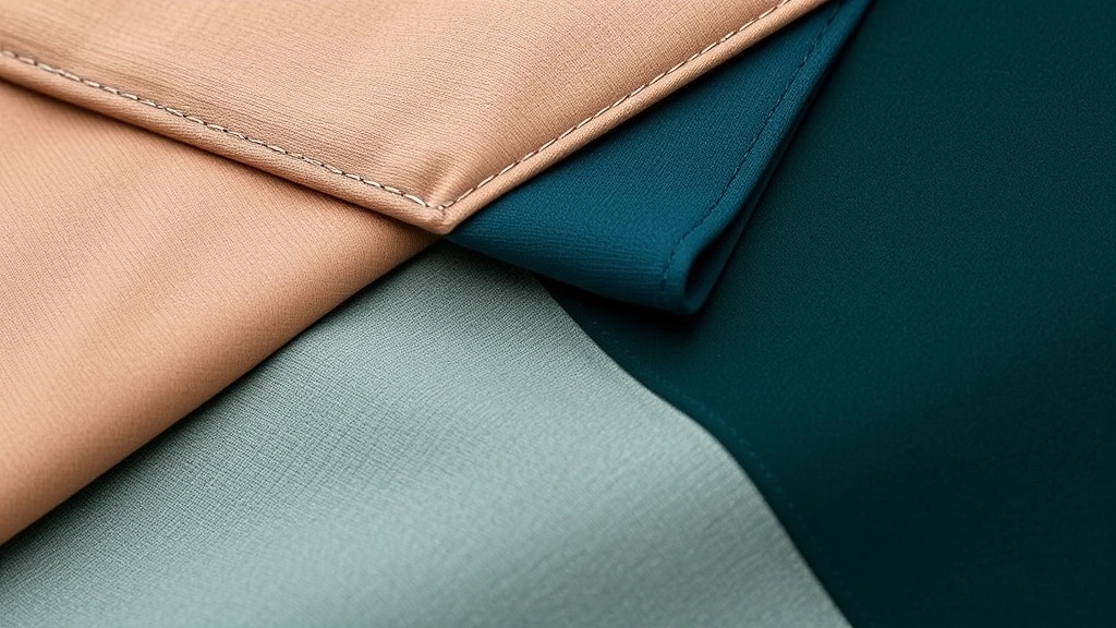 Close-up detail of acubi fabric layering showing texture interplay, geometric seam construction, material contrast between matte and subtle sheen finishes, sophisticated color blocking