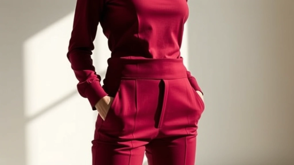 Person wearing monochromatic bold color outfit, fitted silhouette from waist up, statement shoulder details, confident posture, natural lighting emphasizing color saturation and fabric quality, minimalist background drawing focus to garment structure