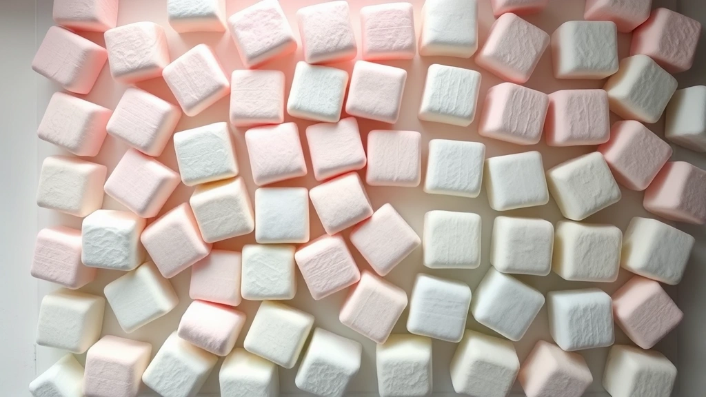 Overhead flat lay of pastel-colored Squishmallows arranged in gradient formation, soft natural window lighting, minimalist aesthetic, no text or logos visible, professional photography style