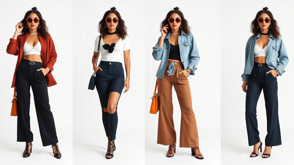 Fashion-forward woman styling multiple outfit combinations from same Fashion Nova pieces, wearing different accessories and layering techniques, photographed in bright studio setting showcasing versatility