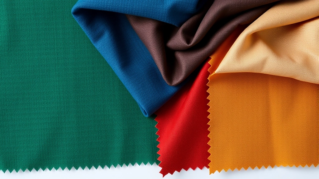 Colorful seasonal palette display featuring jewel tones emerald and sapphire fabrics with earthy terracotta and warm taupe swatches arranged artistically, showing fabric textures and quality materials