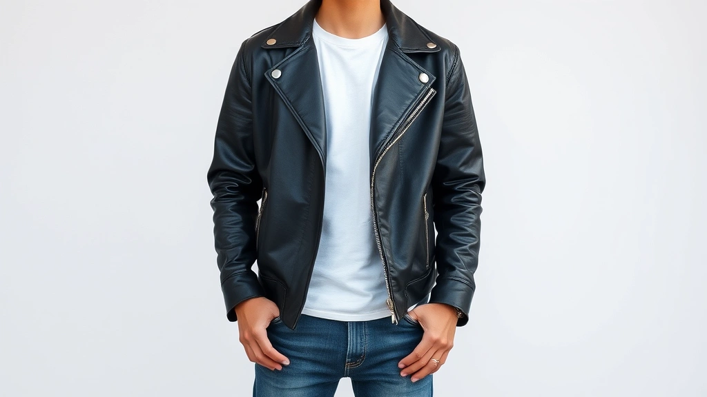 A fashion-forward person wearing a vintage leather jacket from the 1980s layered over a simple modern t-shirt and contemporary jeans, demonstrating how to blend vintage and modern pieces for current style aesthetic