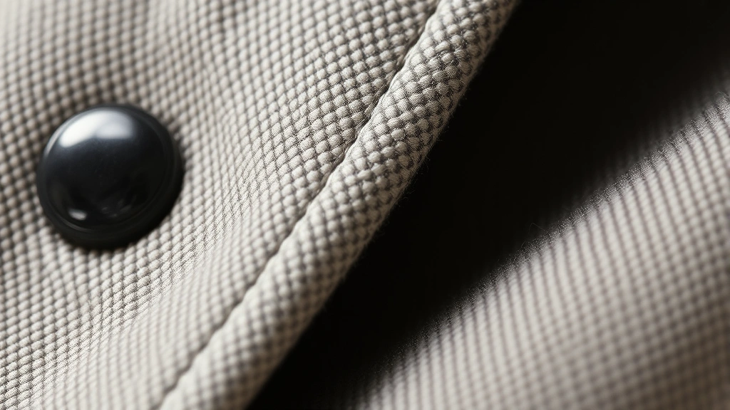 Close-up of premium fabric textures and refined seam construction on luxury fashion pieces, showing quality stitching details and sophisticated material composition