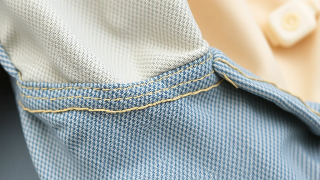Close-up detail of vintage garment construction showing hand-stitched seams, quality thread work, and authentic fabric texture from 1950s era, macro photography, demonstrates craftsmanship and durability