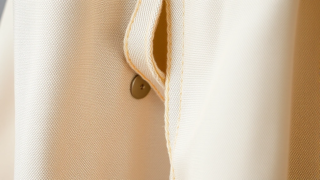 Close-up detail of premium seam construction and fabric texture on sustainable designer dress, showing quality craftsmanship and natural material weave