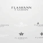Luxury fashion brand logo evolution display showing minimalist geometric designs in black and white monochromatic color scheme, professional typography, modern sophistication, high-end aesthetic, clean visual hierarchy, fashion-forward styling