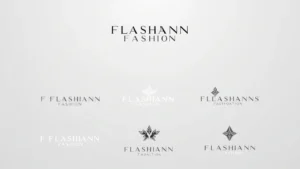 Luxury fashion brand logo evolution display showing minimalist geometric designs in black and white monochromatic color scheme, professional typography, modern sophistication, high-end aesthetic, clean visual hierarchy, fashion-forward styling